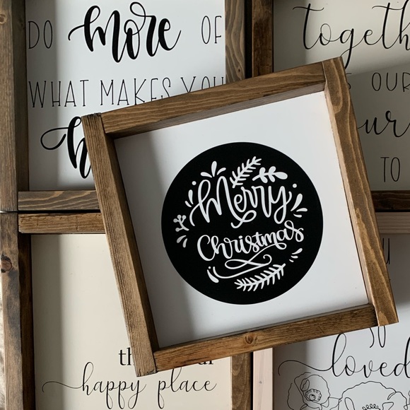 Merry Christmas 9.5” square wood sign, new handmade - Picture 5 of 5